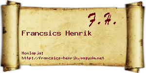 Francsics Henrik névjegykártya