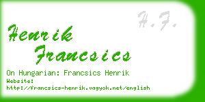 henrik francsics business card